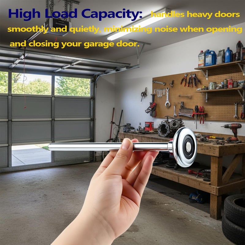 Mindoub 2 Pack 9" Stem Steel Commercial Grade Garage Door Rollers for 2" Track, Quiet/Durable and High Load, Use Precision Bearings with 10 Balls. - Image 5